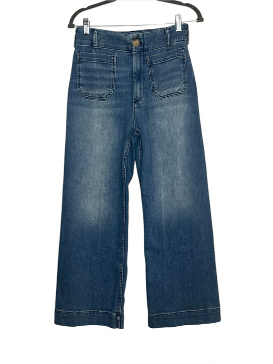 Maeve Denim - Anthropologie Maeve The Colette Cropped Wide-Leg Jeans Blue Denim Size 27